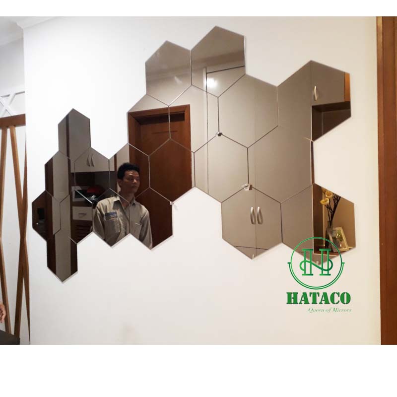 gương ghép trang trí màu trà